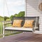 Costway 2-Person Patio Rattan Hanging Swing Chair Porch Loveseat Cushion Off